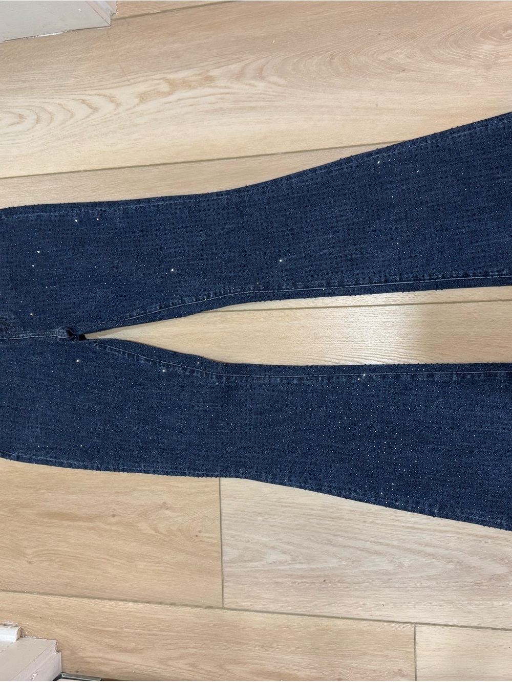 Veronica Beard Dark Navy Skinny Jeans with Subtle Sparkle